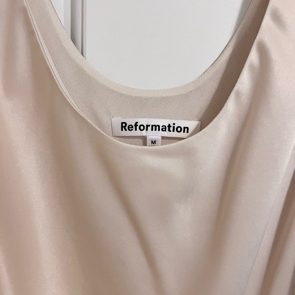 NWT Reformation Cream Satin Dress - Picture 3 of 6